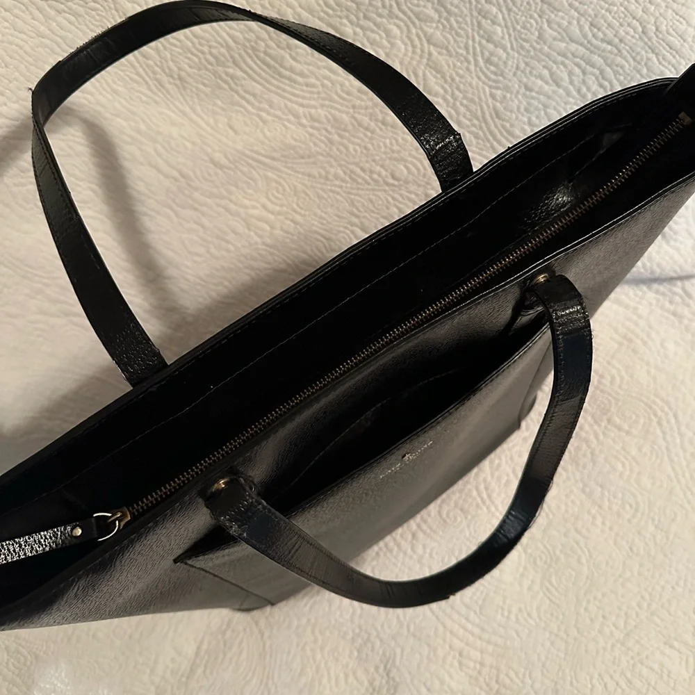 kate spade Black Leather Grand Street Sadie large tote